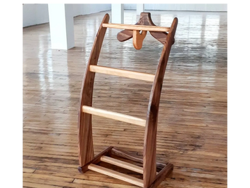 Walnut and Maple Suit Valet Stand