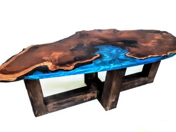 Redwood Epoxy River Table