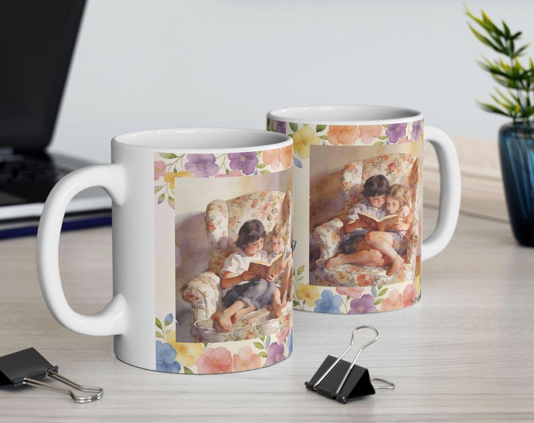 Share the Gift of Reading, Nostalgic Mug | Family, Siblings, Books