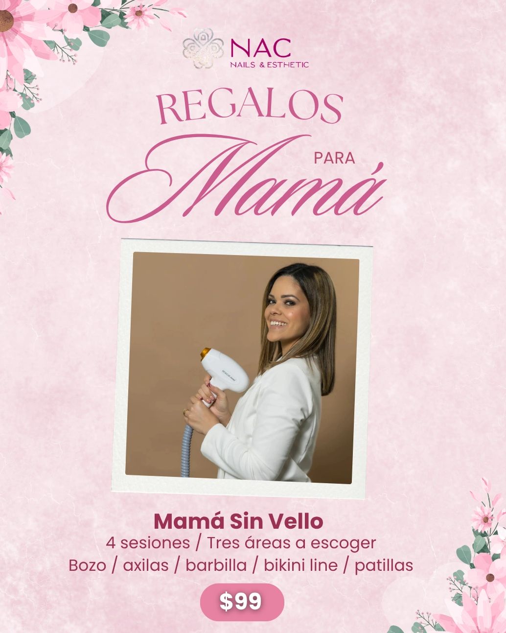 Promotional gift for moms: hair removal sessions at $99.