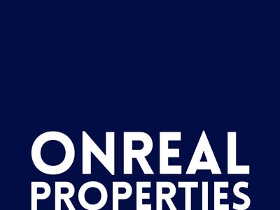 Logo of Onreal Properties with white text on a dark blue background.