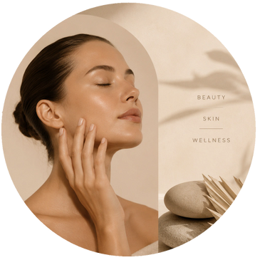 Woman enjoying skincare with smooth, glowing skin and natural wellness vibes.
