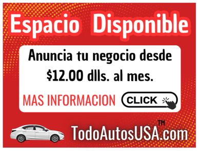 Advertisement space available for $12 per month at TodoAutosUSA.com.