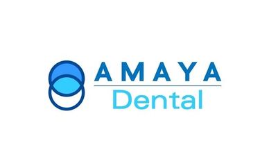 Logo with overlapping blue circles and text 'AMAYA Dental'.