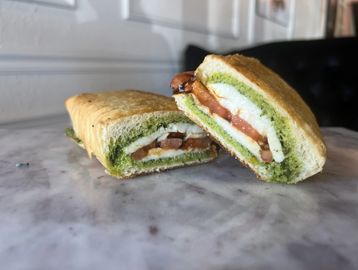 Marshall Sandwich  - mozzarella,  tomato, balsamic glaze, house made pesto