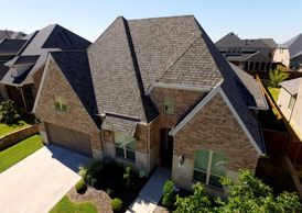 A top view of dark brown roofing