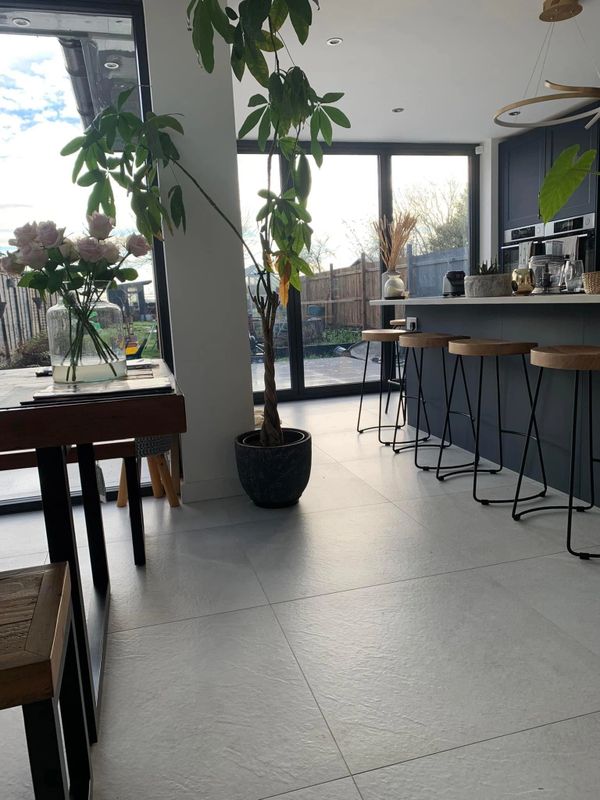 Grey kitchen floor tiles