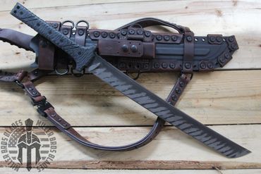 Custom Wakizashi Sword 
Tactical sword 
Survival sword 
Back Carry Sheath