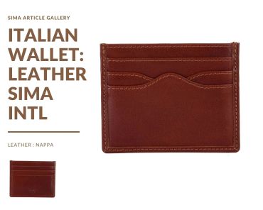 Brown Italian leather wallet with multiple card slots.