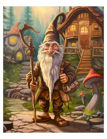 Angel M. Alvarez Artist"Whimsical Wanderer" Oil on Canvas 16" x 20" Original Available