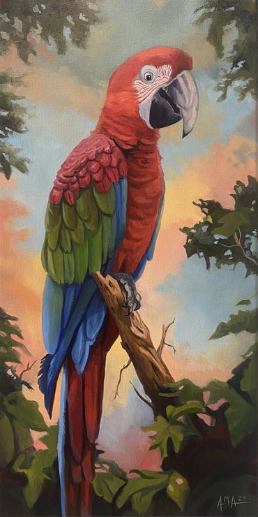 Angel Miguel Alvarez "Loco Maccas" Oil on Canvas 12" x 24" Original Sold to private collector
