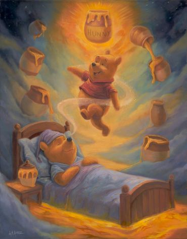 "Pooh's Dream" Oil on Canvas 22" x 28" Original Sold