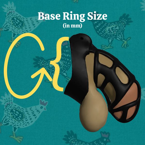 RoosterCage custom chastity - measuring guide - base ring size