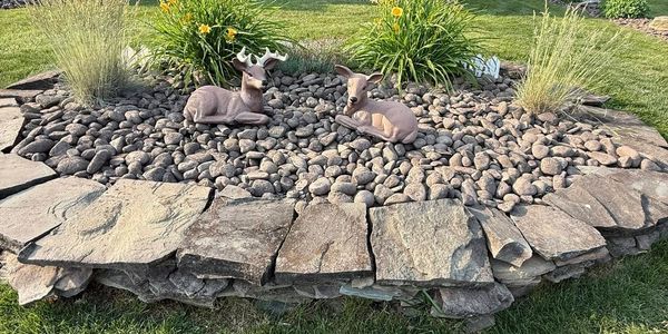 Laying down pocono stone
