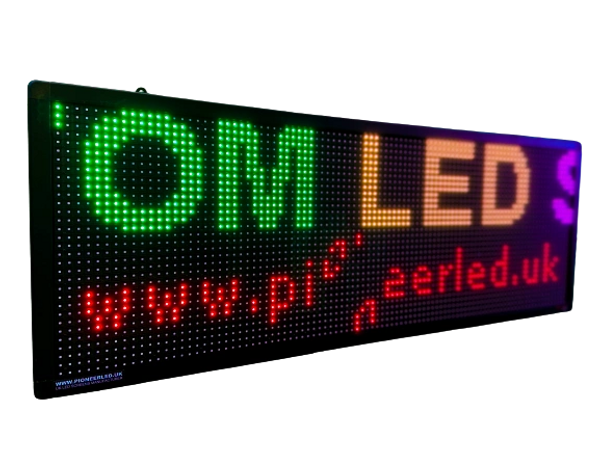 Led scrolling message clearance sign