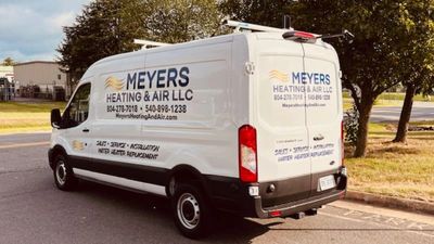 Meyer's Heating & Air LLC Service Van In Fredericksburg, VA
