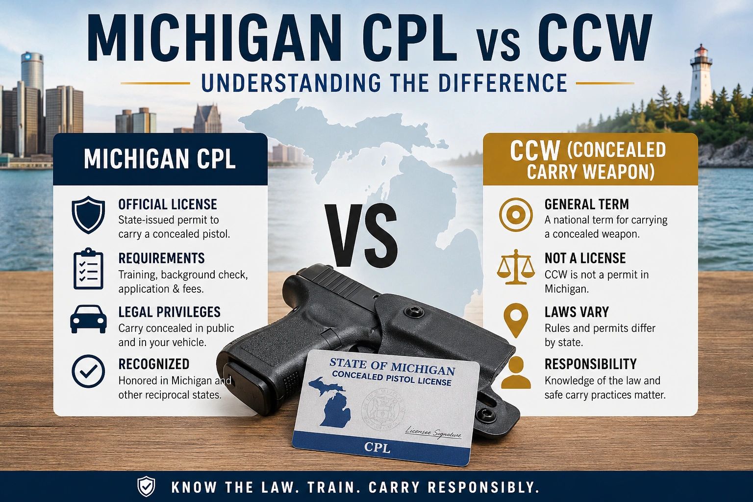 Michigan CPL vs CCW Explained | Michigan Concealed Carry Laws