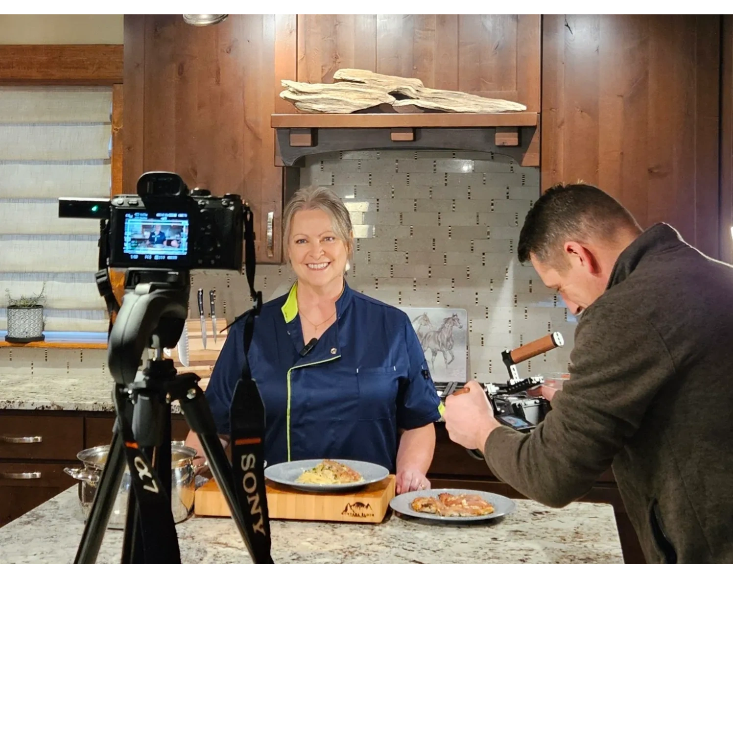 Behind the scenes of filming Shelly's Game Kitchen TV show with Chef Shelly Meyer