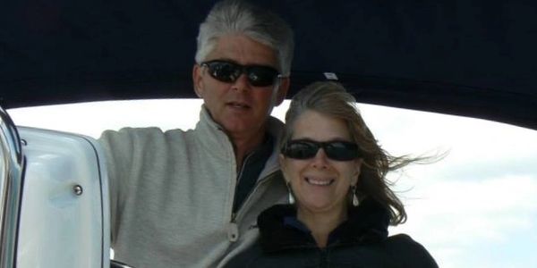 Perry and Cheryl Woodman of Breezeway Yachts on their boat