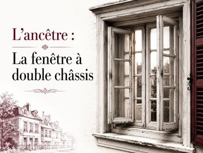 Fenêtre à double châssis ancienne en bois, classique et élégante.