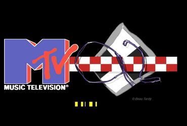 On-Air MTV Logo Design Variation made for MTV by Beau Tardy Artist using Quantel Paintbox - 1992