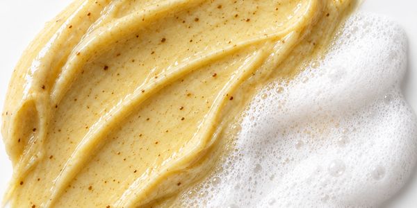 Texture of creamy scrub and foam.