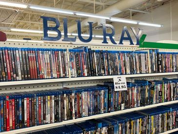 Thousands of Blu-rays sorted alphabetically. New movies stocked weekly.