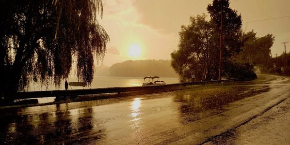 Sun shower at Copake Lake, NY