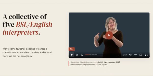 Website for a collective of five BSL/English interpreters.