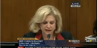 Rep. Carolyn Maloney speaking at a congressional hearing.