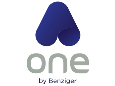 Logo with a stylized blue 'A' and the text 'one by Benziger'.