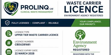Prolinq Ltd  clinical waste management fully licensed , fast reliable service for care homes 