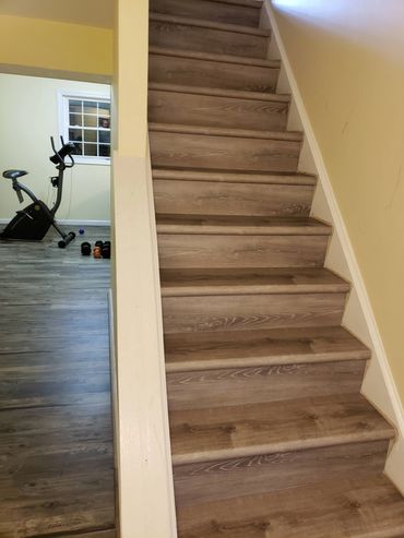 Stairs with new vinyl floor