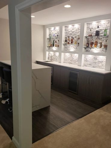 New wet bar in basement