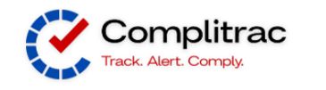 Complitrac logo with tagline: Track. Alert. Comply.