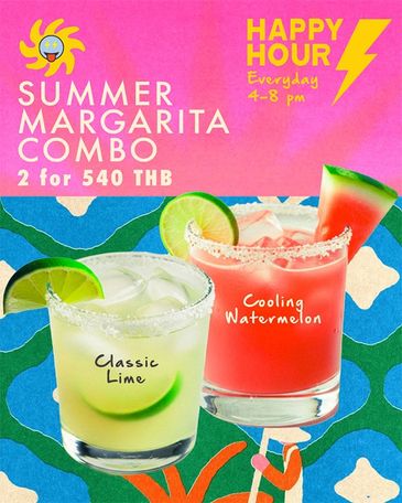 Summer Margarita Combo: Classic Lime and Cooling Watermelon, 2 for 540 THB.