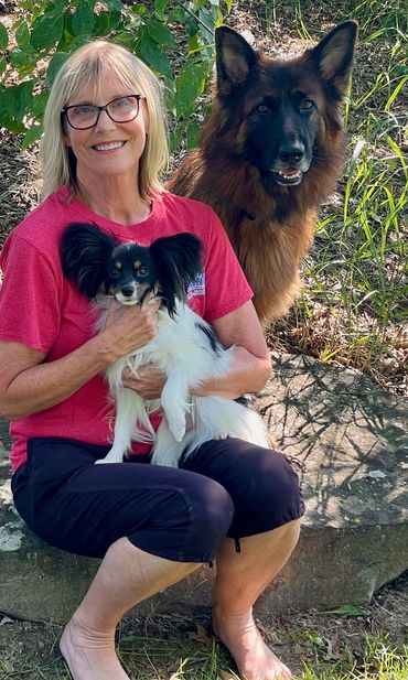 Meet Colleen our professional trainer with two of her adorable students.