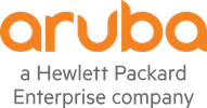 Logo of Aruba, a Hewlett Packard Enterprise company.