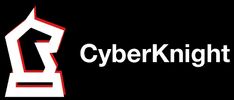 White knight chess piece logo with 'CyberKnight' text on black background.