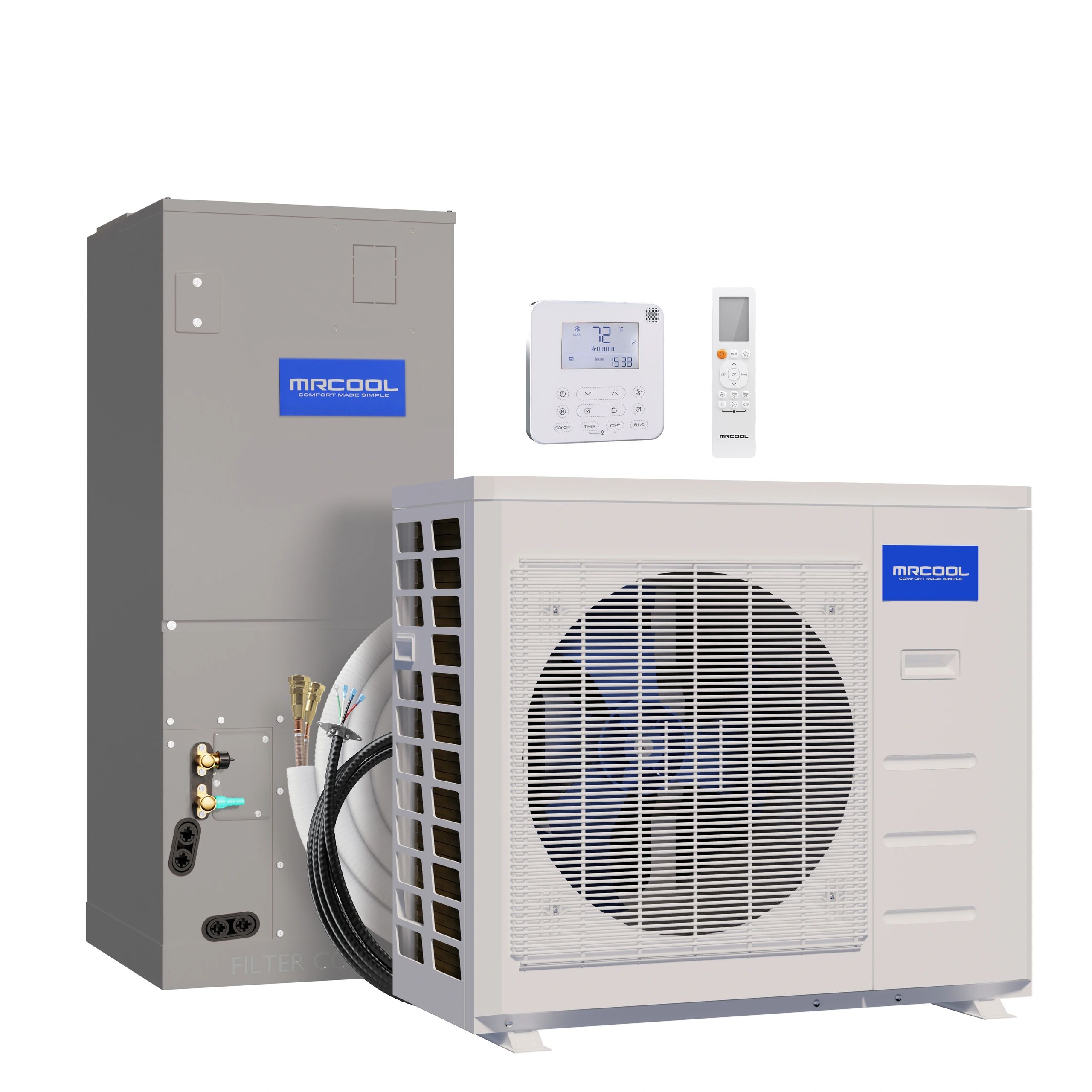 MrCool central ducted DC invertor system with No-Vac line sets