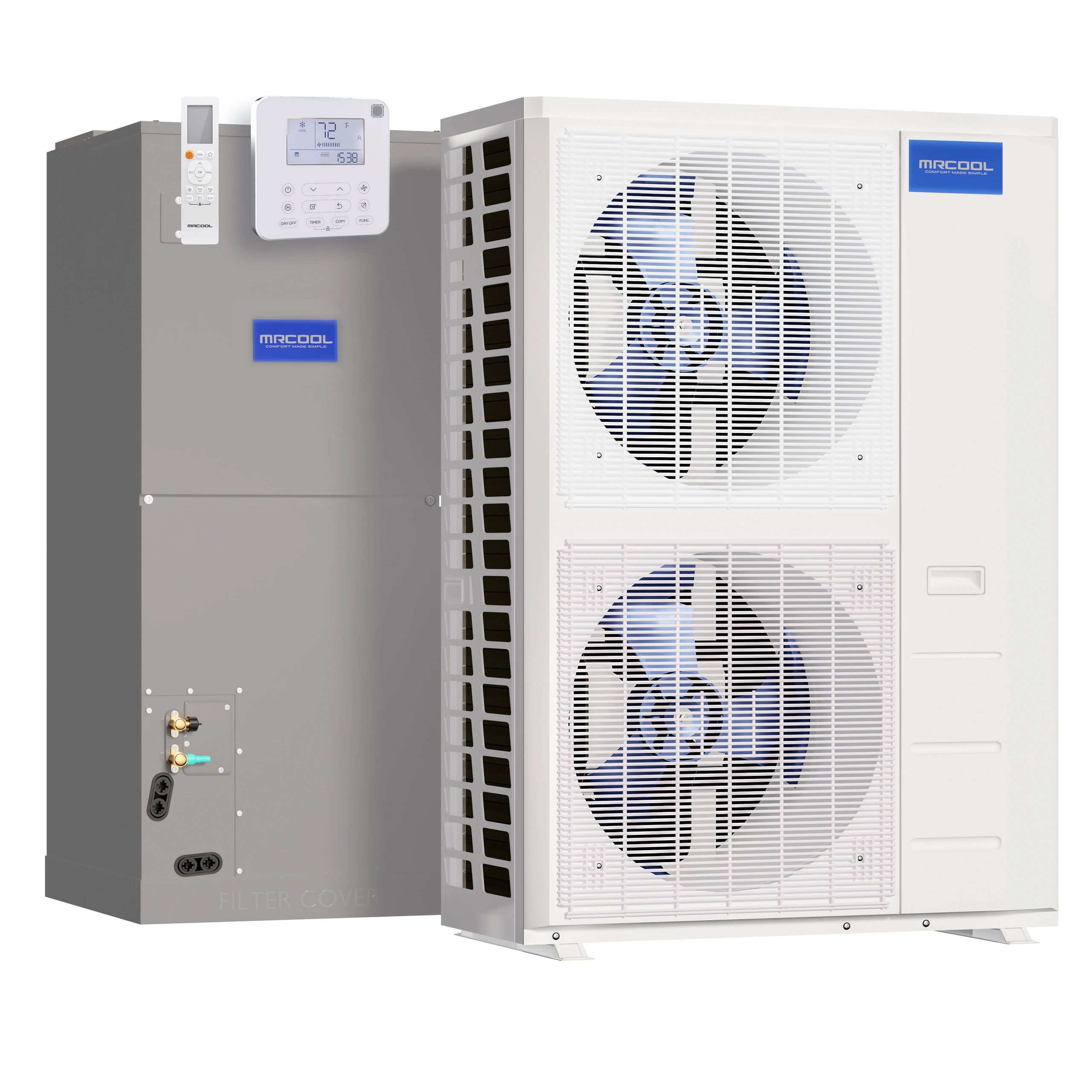 MrCool central ducted 36, 48 or 60k BTU DC inverter compatible with no-vac line set