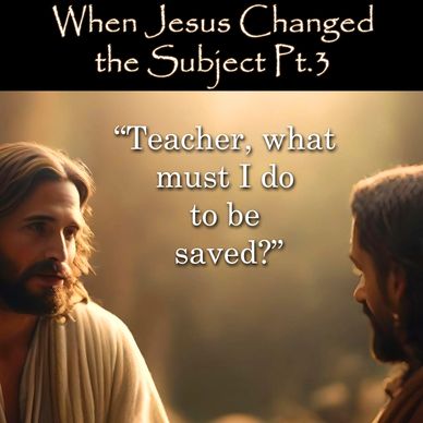 Two men in conversation with the question about salvation.