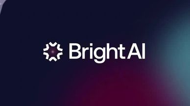 BrightAI logo on gradient background.