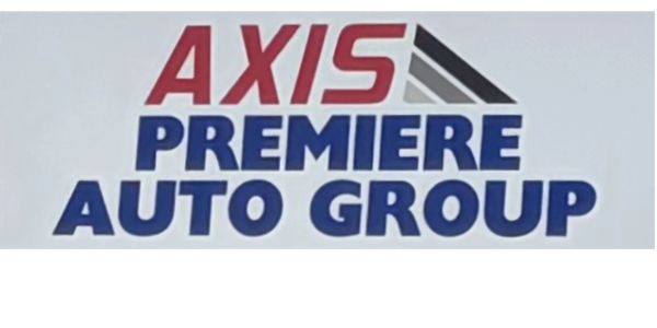 Logo of Axis Premiere Auto Group with bold red and blue text.