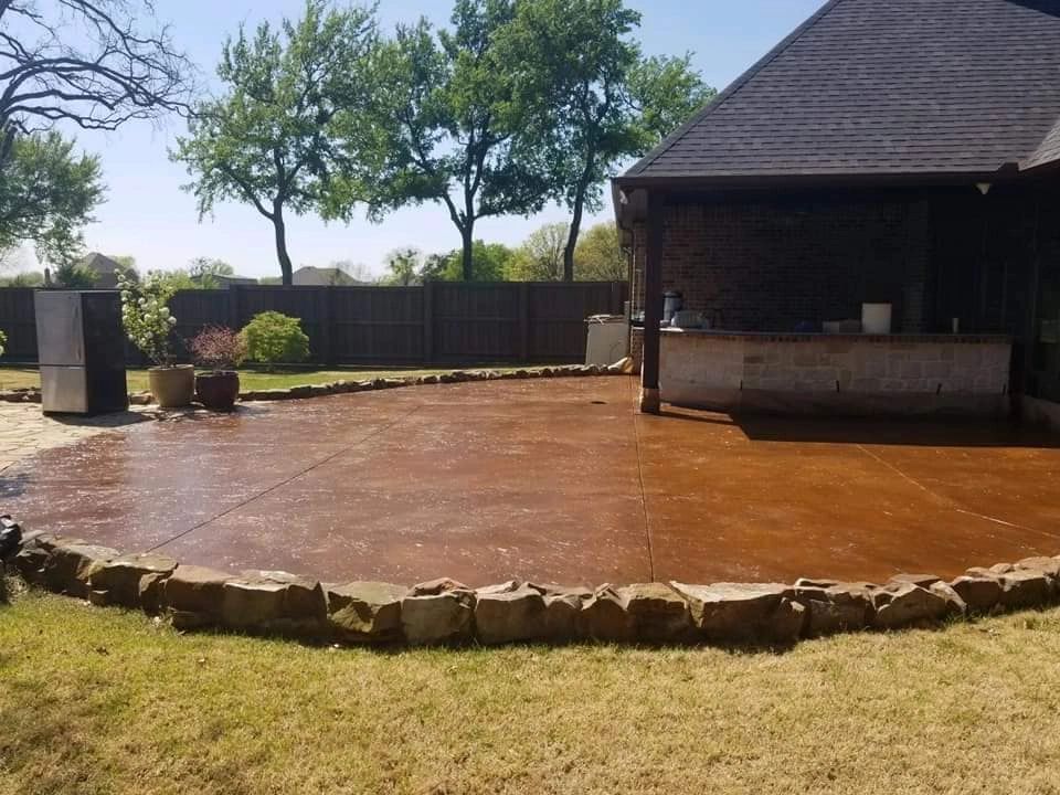 Concrete Staining Stained Concrete Flooring Dallas Fort Worth DFW Patios Pool Decks Overlays Remodel