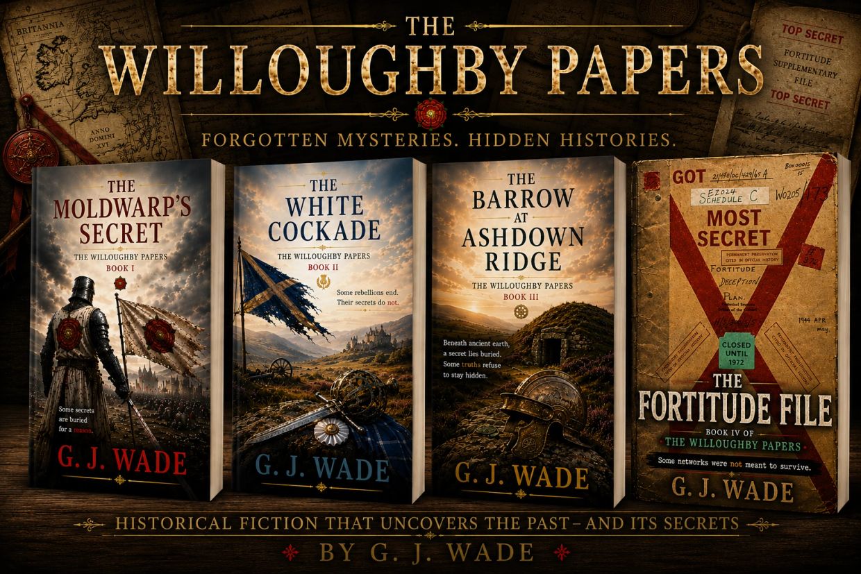 Book series 'The Willoughby Papers' by G. J. Wade, featuring mysteries and secrets.
