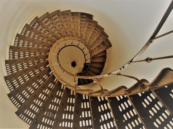 Ascending spiral staircase
