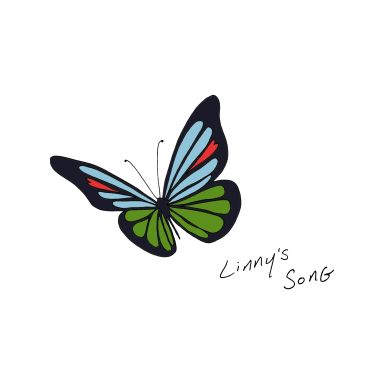 Illustrated butterfly with "Linny's Song" text.