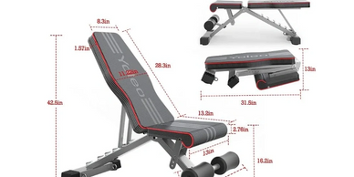 Yoleo Commercial Weight Bench, Adjustable/Foldable Strength Training Bench, Utility Incline/Decline 