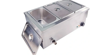 Commercial Bain Marie Food Warmer Stainless Steel Steam Table Temperature Control for Catering and R
